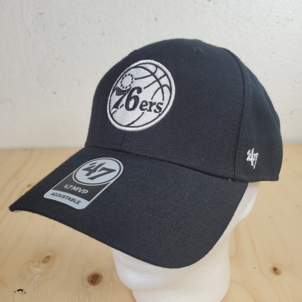 Philadelphia 76ers Cap '47 Brand MVP Black Adjustable Wool Hat NBA Basketball